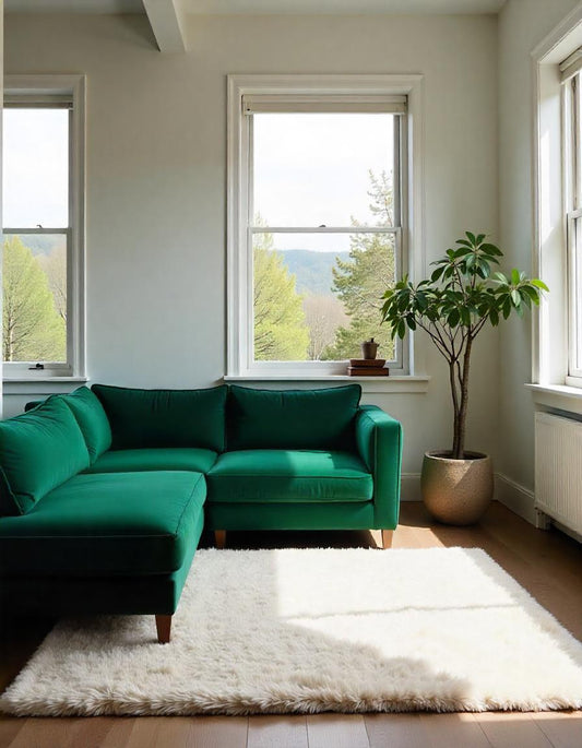 Quel tapis avec un canapé vert ?