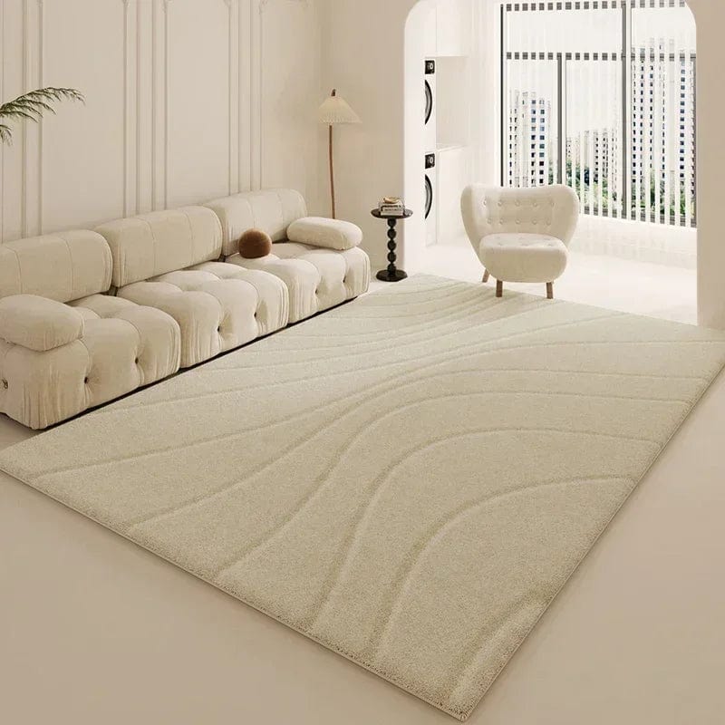 Tapis beige lignes ondulées