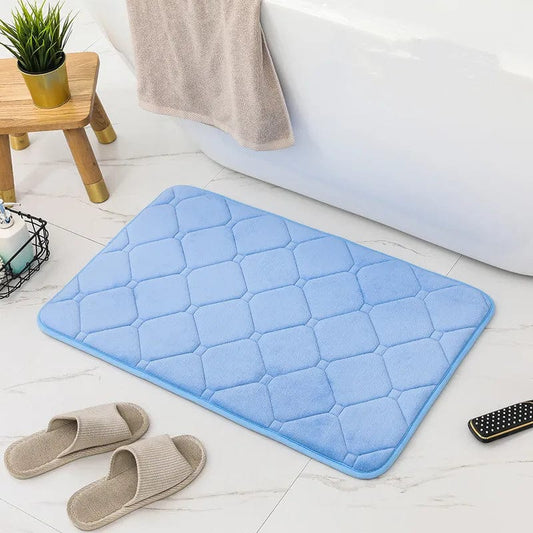 Tapis de bain bleu azur