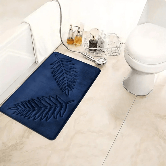 Tapis de bain bleu foncé