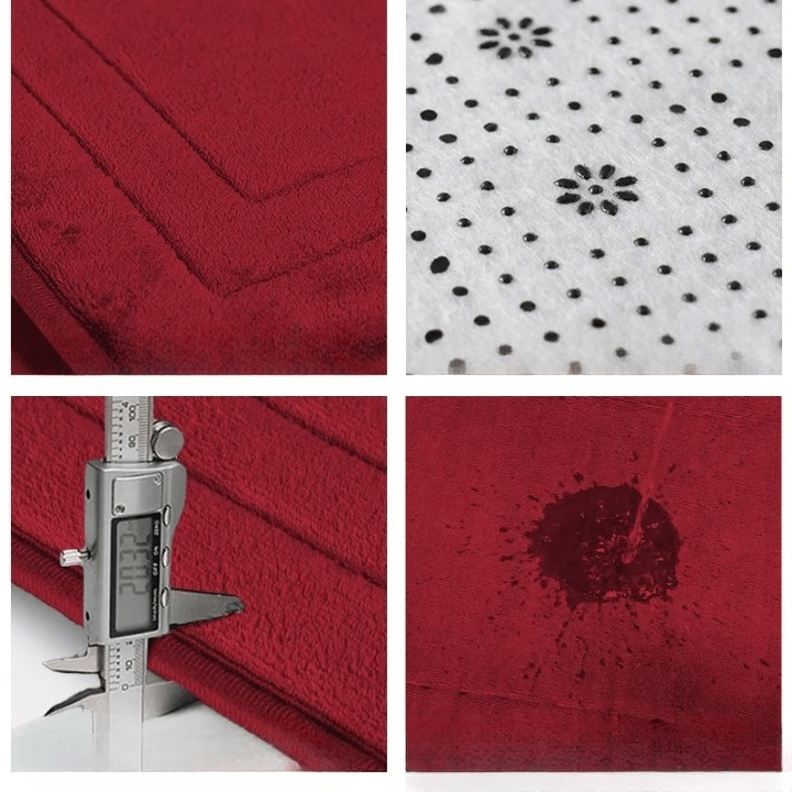 Tapis de bain rouge bordeaux