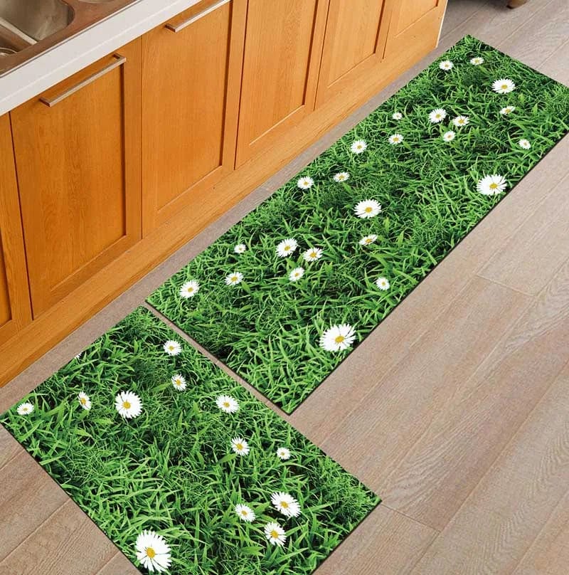 Tapis de cuisine herbe