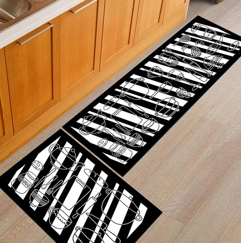 Tapis de cuisine ustensiles