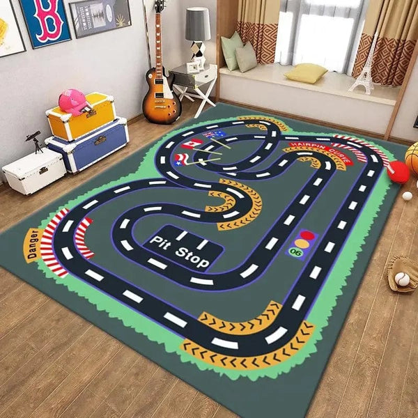 Tapis Circuit Voiture Enfant – Pliable, Routes Urbaines, Tailles 50x80 à 100x150cm