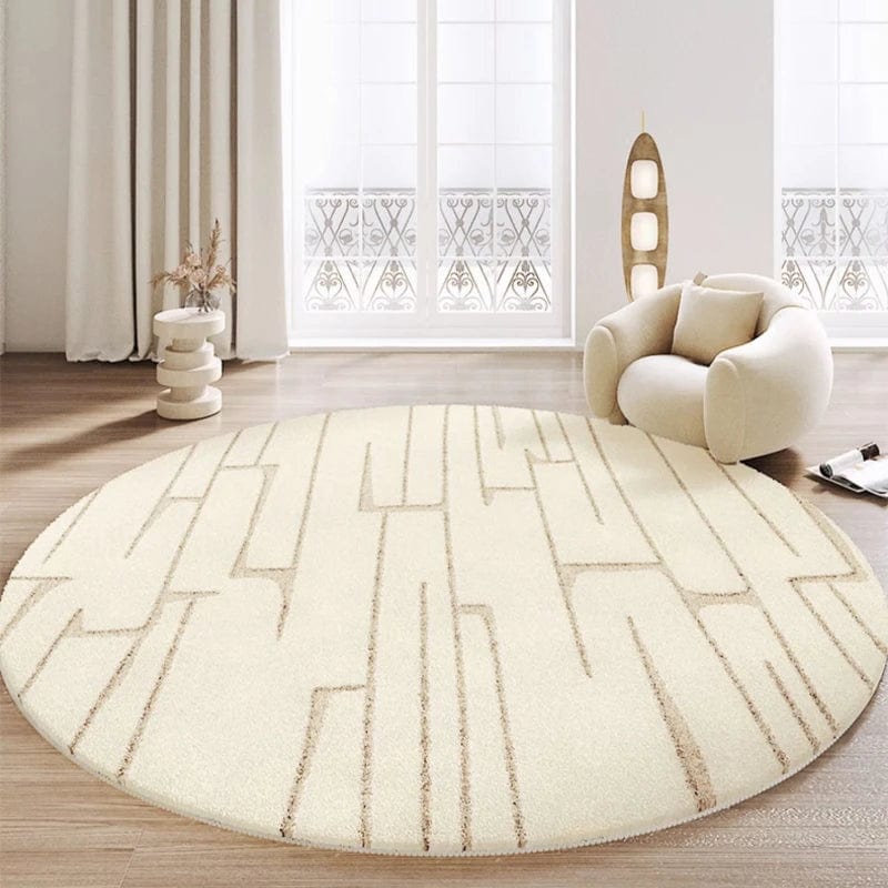 Tapis rond ambiance nordique