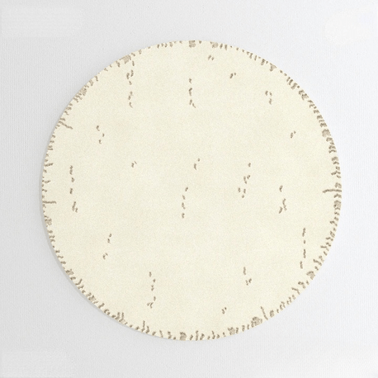 Tapis rond crème traits