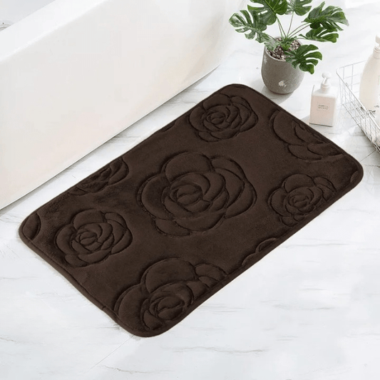 Tapis salle de bain marron