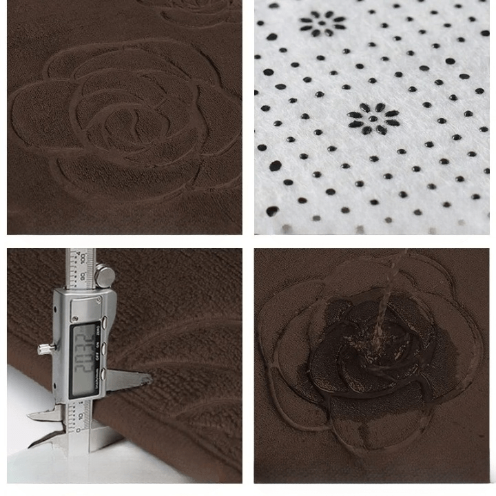 Tapis salle de bain marron