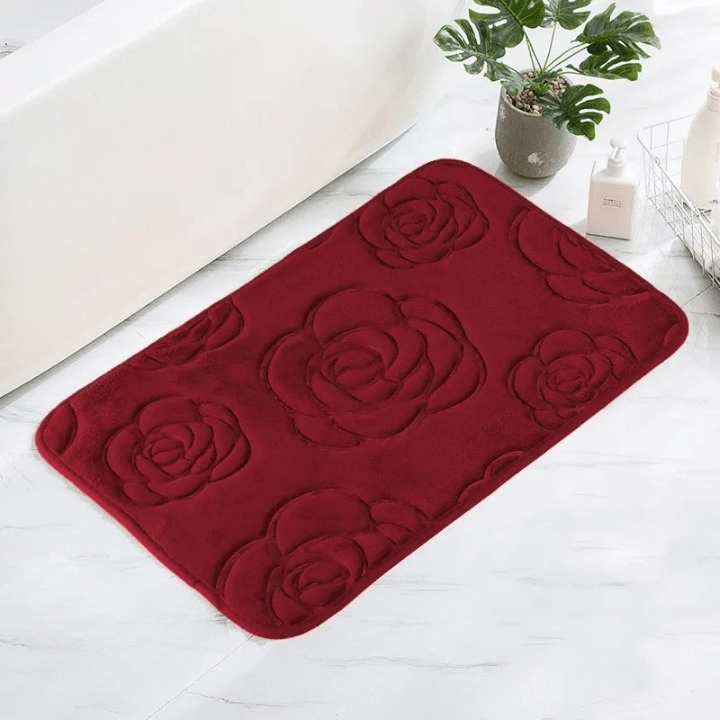 Tapis salle de bain rouge