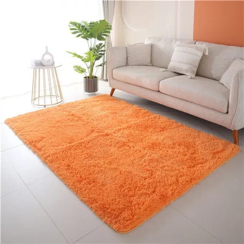 Tapis shaggy orange