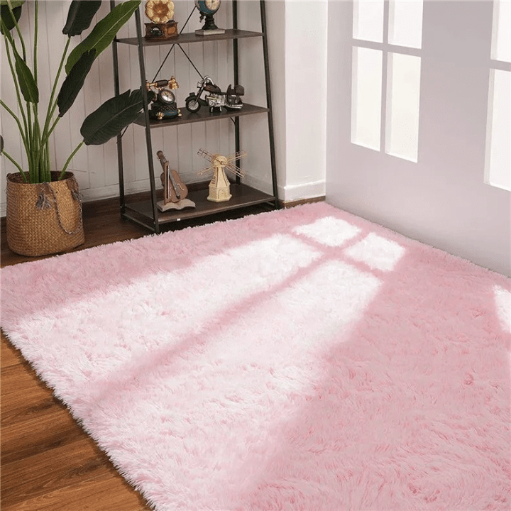 Tapis shaggy rose