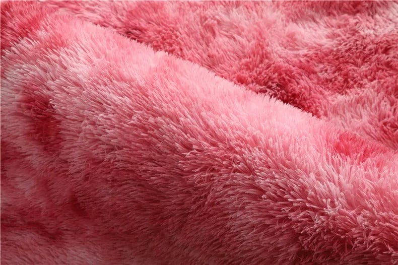 Tapis shaggy rose foncé