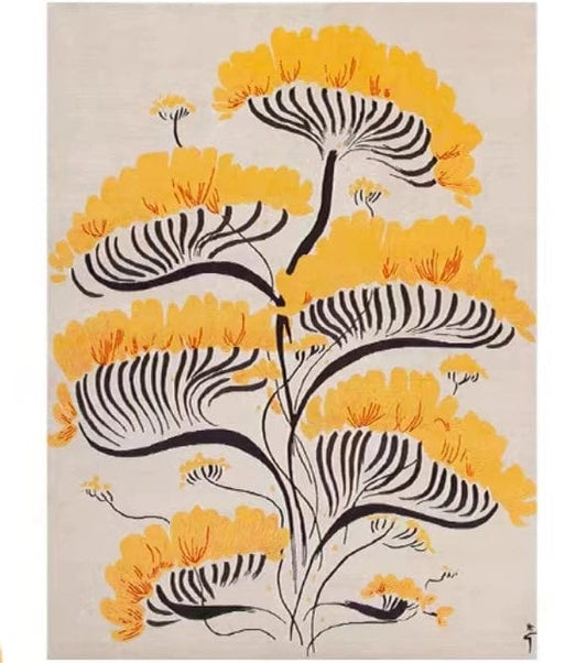Tapis vintage forêt dorée